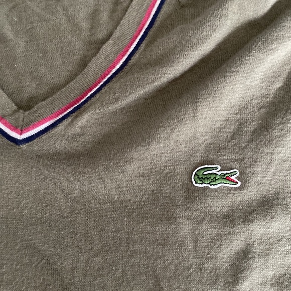 Long Sleeve V-Neck Thin Sweater Lacoste - Size 6 - Gently Worn - Picture 2 of 7